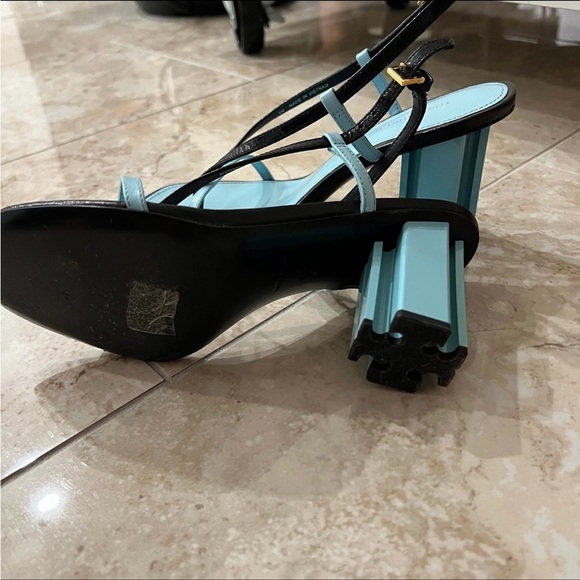 Tory Burch Black and Blue Strap Heels - Picture 5 of 12